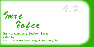 imre hofer business card